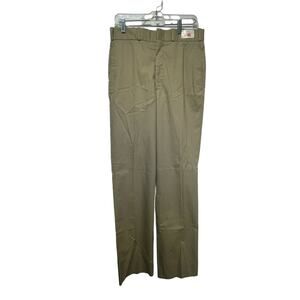 Men's Davis Clothing Company Khaki Tan flat front unfinished pants Size 32 R